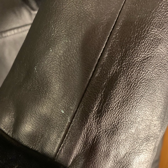 Charles Klein Leather Faux Fur Overcoat Co… - Picture 8 of 8